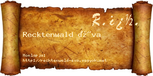 Recktenwald Éva névjegykártya